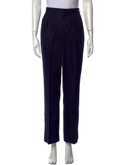 Pre-owned Celine Cashmere Straight Leg Pants In Blue