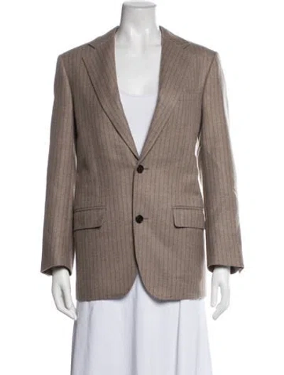 Pre-owned Celine Cashmere Striped Blazer In Neutrals