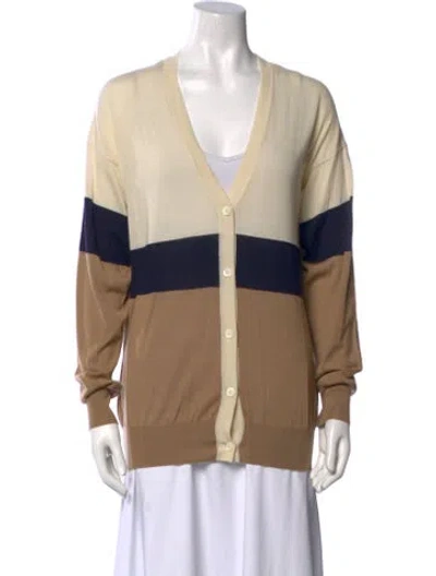 Pre-owned Celine Cashmere Striped Sweater In Neutral