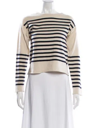 Pre-owned Celine Cashmere Striped Sweater In Neutral