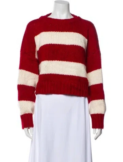 Pre-owned Celine Cashmere Striped Sweater In Red