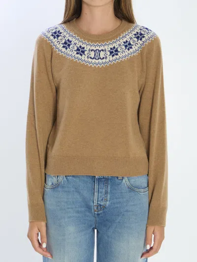 Celine Cashmere Sweater In Brown