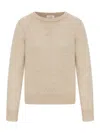Celine Cashmere Sweater With Triomphe Logo In Neutral