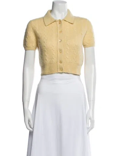 Pre-owned Celine Cashmere Sweater In Yellow