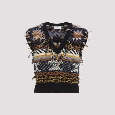Celine Cashmere Top In Multicolour