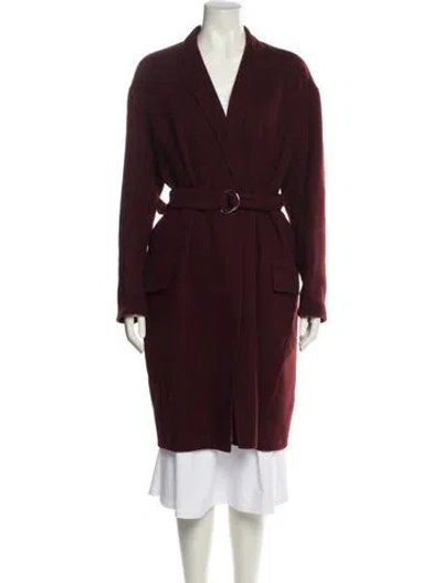 Pre-owned Celine Cashmere Trench Coat W/ Tags In Burgundy