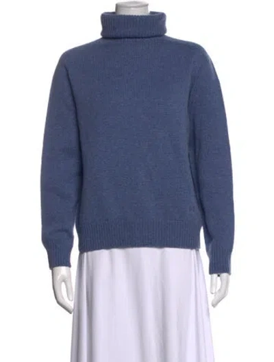 Pre-owned Celine Cashmere Turtleneck Sweater In Blue