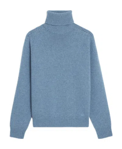 Celine Cashmere Turtleneck Sweater In Blue