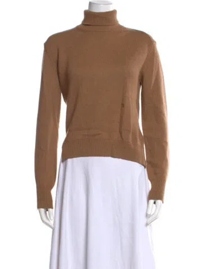 Pre-owned Celine Cashmere Turtleneck Sweater In Brown