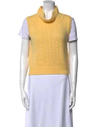 Pre-owned Celine Cashmere Turtleneck Sweater In Yellow