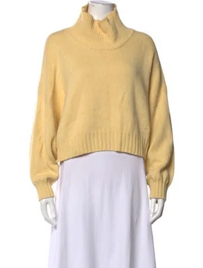 Pre-owned Celine Cashmere Turtleneck Sweater In Yellow