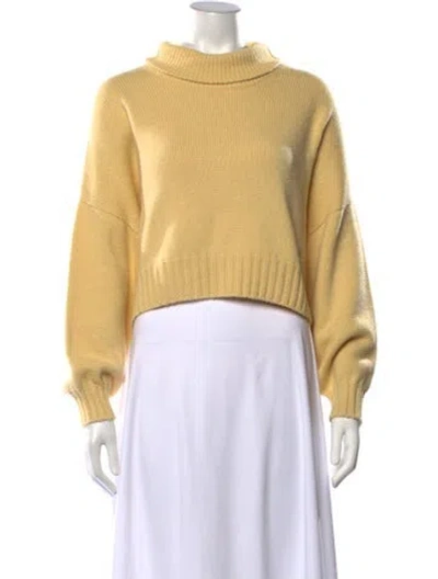 Pre-owned Celine Cashmere Turtleneck Sweater In Yellow