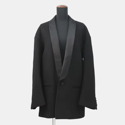 Pre-owned Celine Cashmere Tuxedo Coat Size 34 Black Cashmere100%