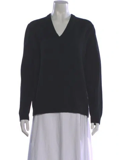 Pre-owned Celine Cashmere V-neck Pullover In Black
