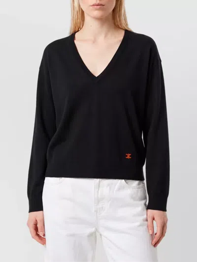 Celine Cashmere V-neck Regular-fit Sweater In Black