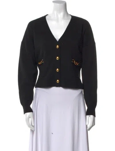Pre-owned Celine Cashmere V-neck Sweater In Black