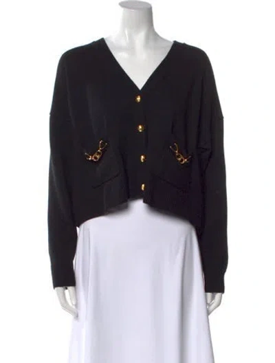 Pre-owned Celine Cashmere V-neck Sweater In Black