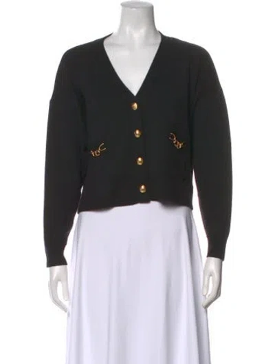 Pre-owned Celine Cashmere V-neck Sweater In Black