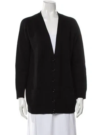 Pre-owned Celine Cashmere V-neck Sweater In Black
