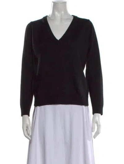 Pre-owned Celine Cashmere V-neck Sweater In Black