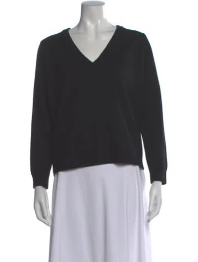 Pre-owned Celine Cashmere V-neck Sweater In Black