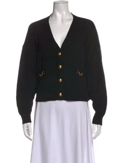 Pre-owned Celine Cashmere V-neck Sweater In Black