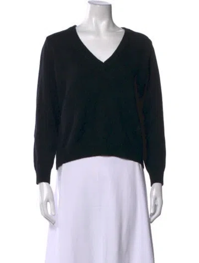 Pre-owned Celine Cashmere V-neck Sweater In Black
