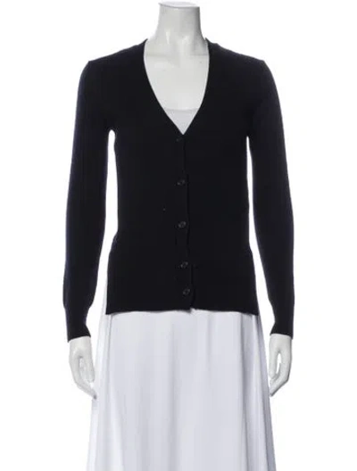 Pre-owned Celine Cashmere V-neck Sweater In Blue