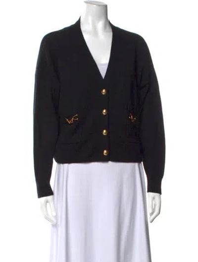 Pre-owned Celine Cashmere V-neck Sweater In Blue