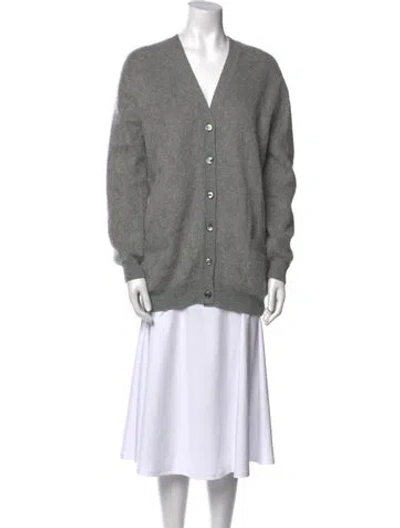 Pre-owned Celine Cashmere V-neck Sweater In Gray