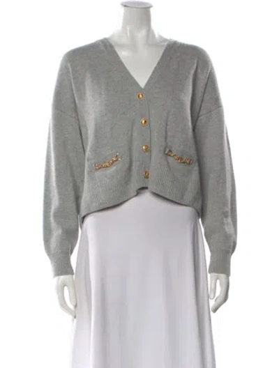 Pre-owned Celine Cashmere V-neck Sweater In Gray