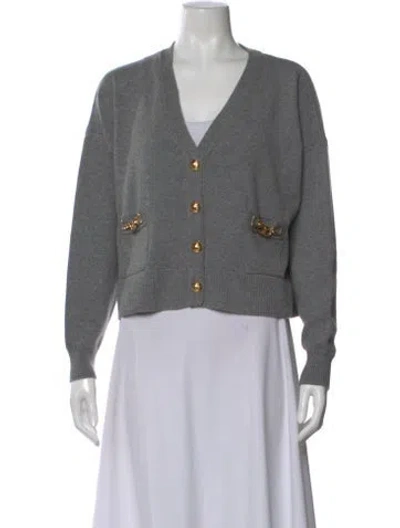 Pre-owned Celine Cashmere V-neck Sweater In Gray