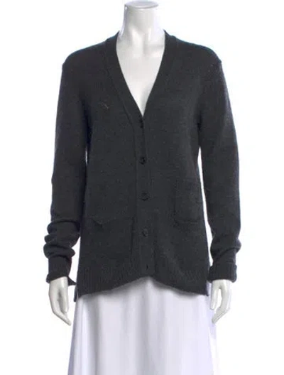 Pre-owned Celine Cashmere V-neck Sweater In Gray