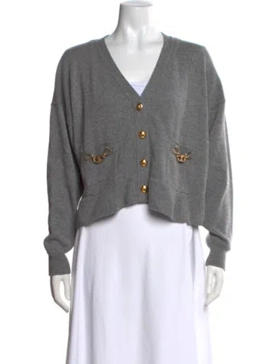 Pre-owned Celine Cashmere V-neck Sweater In Grey