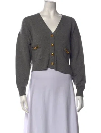 Pre-owned Celine Cashmere V-neck Sweater In Grey