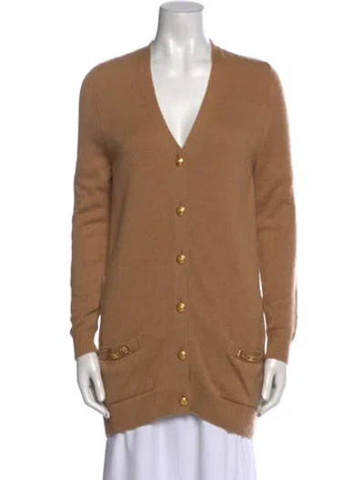 Pre-owned Celine Cashmere V-neck Sweater In Neutral