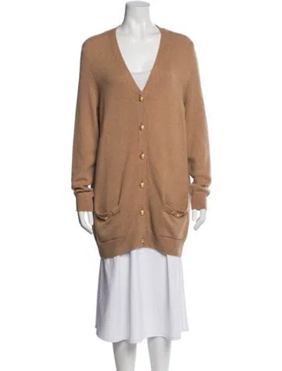 Pre-owned Celine Cashmere V-neck Sweater In Neutral
