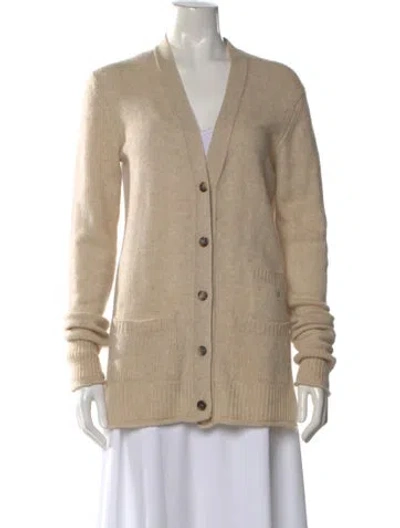 Pre-owned Celine Cashmere V-neck Sweater In Neutral