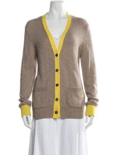 Pre-owned Celine Cashmere V-neck Sweater In Neutrals