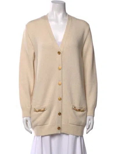 Pre-owned Celine Cashmere V-neck Sweater In Neutrals