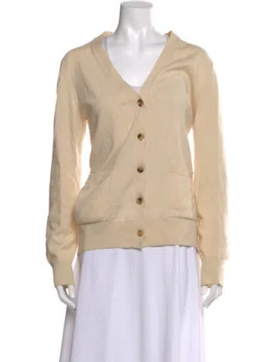 Pre-owned Celine Cashmere V-neck Sweater In Neutrals