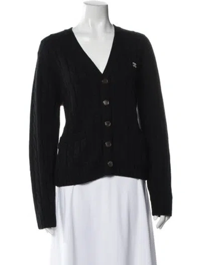 Pre-owned Celine Cashmere V-neck Sweater W/ Tags In Black
