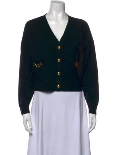 Pre-owned Celine Cashmere V-neck Sweater W/ Tags In Black