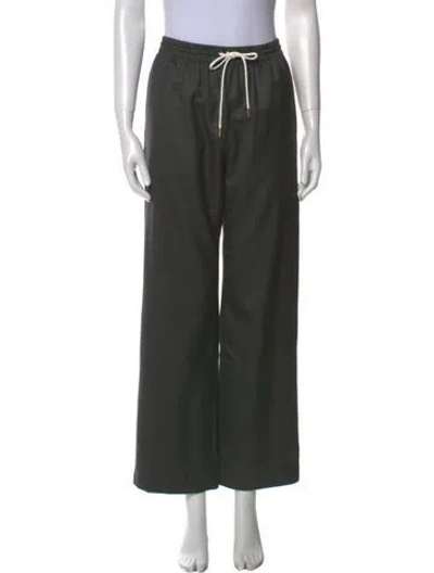 Pre-owned Celine Cashmere Wide Leg Pants In Green