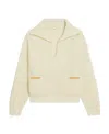 Celine Cashmere Wool Lapel Sweater In Nude
