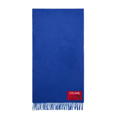 Celine Cashmere  Wool Scarf In Blue