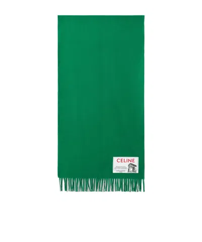 Celine Cashmere Wool Scarf In Green