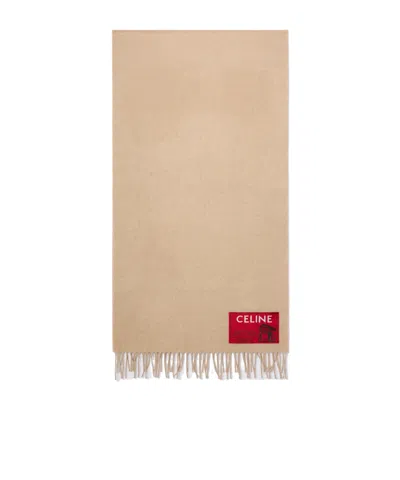 Celine Cashmere  Wool Scarf In Neutral