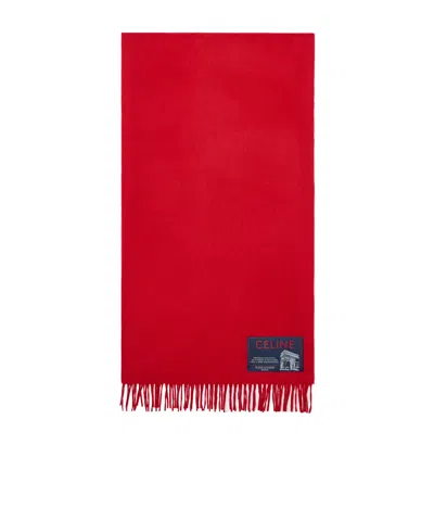 Celine Cashmere Wool Scarf In Red