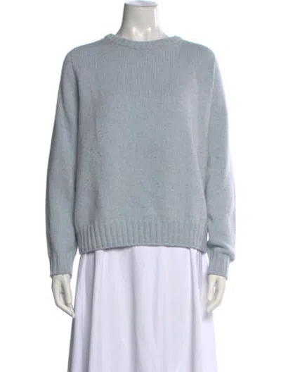 Pre-owned Celine Cashwool Crew Neck Sweater In Blue